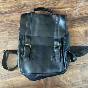 Faux leather backpack